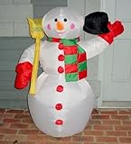 Inflatable Snowman 4' tall with Top Hat and Merry Christmas shovel airblown