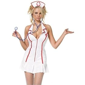 Sexy Adult Halloween Costume Naughty Nurse White Dress Skimpy Lingerie Cute Doctor Outfit