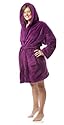Buscher 301024-204 Kurzbademantel mit Kapuze in Länge 95 cm, M, Teddy Soft Velour-Microfaser, 300g/qm, brombeer