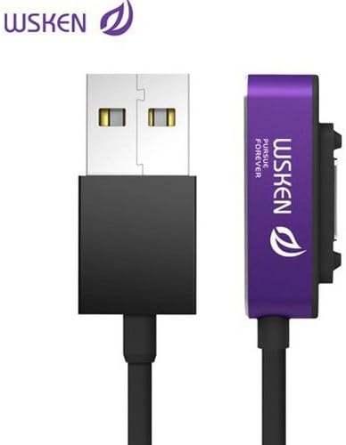 WSKEN 100% Original LED Magnetic Charger cable For Sony Xperia Z3 Z2 Z1 Compact Color Purple