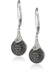 Badgley Mischka Fine Jewelry Round Pave Black and White Diamond Earrings
