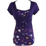 Purple Stars Junior Plus Short Sleeve Shirt