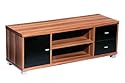 Premier Housewares - Fargo - Meuble TV - Placage noyer - Tiroirs noir brillant - 43 x 120 x 40 cm (Import Grande Bretagne)
