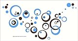 Wall Decor Plus More WDPM095 Wall Vinyl Sticker Decal Circles and Rings, Ice Blue/Chocolate Brown, 5