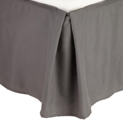 New Clara Clark Â® Premier 1800 Collection Solid Bed Skirt Dust Ruffle, Queen Size, Charcoal Gray