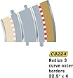 Scalextric 1:32 Scale Slot Car Radius 3 Curve Track Outer Borders 4pk (Tan) C8224