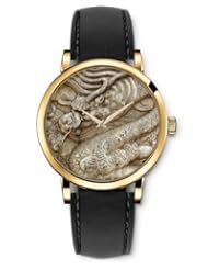 SPRAWL Aanalog Fashion Series Gold Ladies Watches of Genuine Black Leather Strap,Unique Wrist Watch for Women Girls Designed with Stone dragon