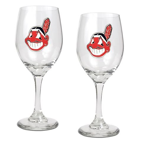 Cleveland Indians Set of 2 Wine Glasses