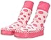 Mocc Ons Clever Little Moccasin Style Slipper Socks for Kids - Pink Spots, 12-18 Months