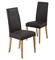 2 Alton Plain Leather Dining Chairs