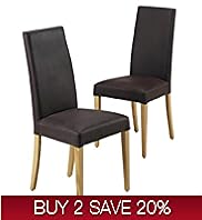 2 Alton Plain Leather Dining Chairs