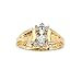 10K Yellow/White Gold 0.01 ct. Diamond and 6 x 4 MM Oval Shaped Aquamarine Ring