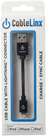 CableLinx MFi USB Charge &amp; Sync 3.5" Cable with Lightning Connector - Black