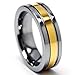 6MM Bague De Mariage Tungstene Plaque d' or Unisex