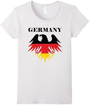 Women's German Flag in Eagle T-Shirt - German Pride Medium White