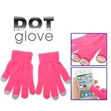TouchSmart Screen Warm Gloves / Dot Gloves For Touch Screen for Apple iPhone 4 & 4S , iPad, iPod Touch, Blackberry, Samsung, HTC And Other Smartphones, PDA's & Sat navs (Pink) One Size