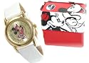 Licensed Disney Minnie Mouse Playing Golf White Snakeskin Leather Wrist Watch Comes in Disney Collectors Tin!!
