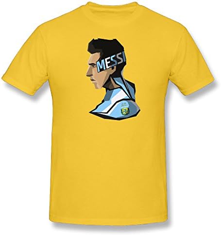 Yaoukeji Men's Lionel Messi Argentina National Team Needs You Messi National Team Exclusive Avatar T-shirt Size XXL Gold
