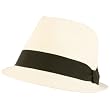 Summer Structured Fedora 1/2 Bow Trilby Hat White M/L
