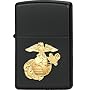 Black Military Crest US Marines Zippo Lighter