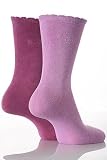 Ladies 2 Pair Elle Plain Bamboo Fibre Sock