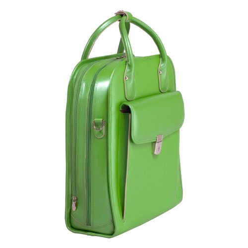 McKleinUSA LA GRANGE 96491 Green Leather Vertical Detachable-Wheeled Ladies' Briefcase