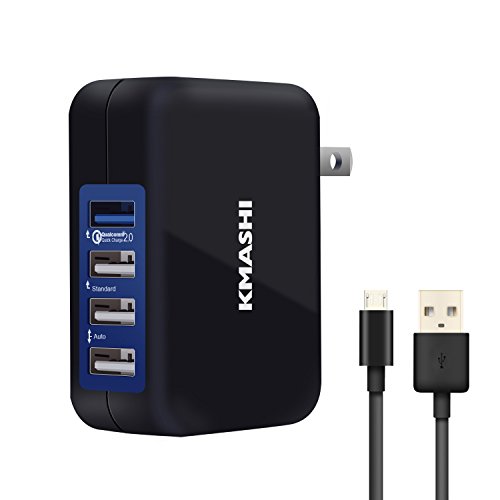 Usb wall charger multi port, kmashi 4-port quick charge…