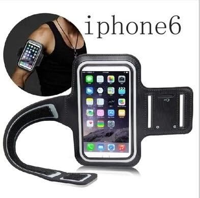 Mabely Running sports and fitness and sports armband mobile phone protective cover iPhone6S 6plus（5.5-Inch） Water Resistant + Sweat Proof + Key Holder + Reflective Band (Black)
