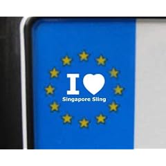 4 Aufkleber - WEI� - I love Singapore Sling - Nummernschild, Spiegel, Handy Sticker
