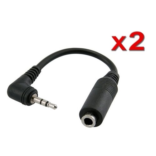 Smartphone 2.5mm to 3.5mm Stereo Headphone Adapter (2-Pack)-eForCity