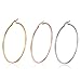 FIBO STEEL 3 Pairs Stainless Steel Hoop Earrings Set for Women 40-60mm