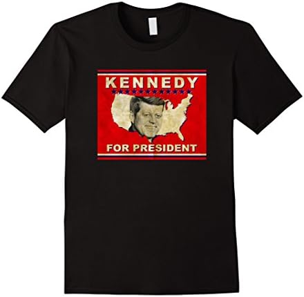 Men's John F. Kennedy for President T-Shirt 1960 Vintage JFK Tee 2XL Black
