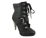 STUD HEEL LACE-UP BOOT