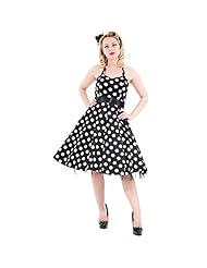 Polka Dot Print Cotton/Satin Halter  Dress With a Sash 