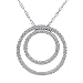 10k White Gold Diamond Double Circle Pendant (1/4 cttw, I-J Color, I2-I3 Clarity), 18: