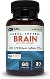 Krill Oil Brain & Vision Formula by DailyNutra with Lutein. Supports Cognitive Function, Improved Memory, Protects Eyes & Boosts Vision