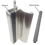 Bright Chrome Frameless Shower Door Handle with Magnet and Stainless Steel Strike Plate - Set