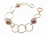 Bleached Chocolate Pearl Bracelet in White and Rose Gold by Atelier Marisa