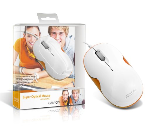 Canyon CNR-MSD03O schnurgebunde optische Maus wei&szlig; / orange Preisvergleich