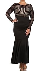 Sexy Mermaid Lace Two-Toned Polyester/Spandex Bodycon Dress/Maxi Dress 