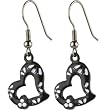 Black and White Acrylic HOLLOW HEART Dangle Earrings