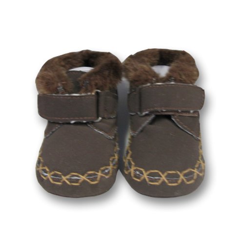Infant Toddler Brown Boots with Fur Trim