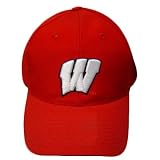 NCAA FITTED CAP HAT SIZE 7 WISCONSIN BADGERS RED WOOL