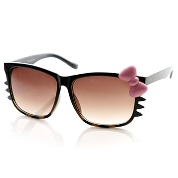 Animal Print Womens Hello Kitty Bow and Whiskers Sunglasses