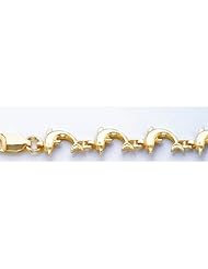 Gold Bracelet 7.25 Mini Jumping Dolphin Link