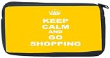 Keep Calm and Go Shopping - Yellow Color Neoprene Pencil Case - pencilcase - Ipod Case - PSP Case, Game Boy DS Case, etc.. - UNISEX - Ideal gift for all occassions