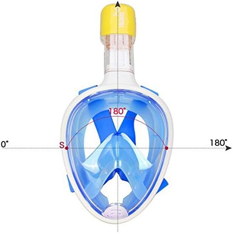Easy Breath Full Face Design.Seaview 180¡ãSnorkel Mask for Adults and Youth.Best Snorkeling Experience with Anti-fog and Anti-leak Technology. Prevent Gag Reflex with Tubeless Design. Blue L/XL