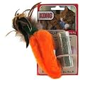 KONG Feather Top Carrot Catnip Toy, Cat Toy, Orange by Kong