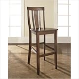 Crosley Furniture Bar Height Shield Back Bar Stool in Mahogany Finish