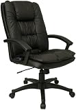 Black Leather High Back Executive Office Chair with Massage